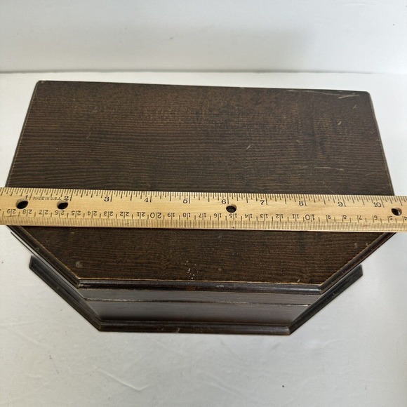 Vintage Jewelry Keepsake Necklace Box Medium Wooden Treasure Chest Storage - Picture 9 of 12